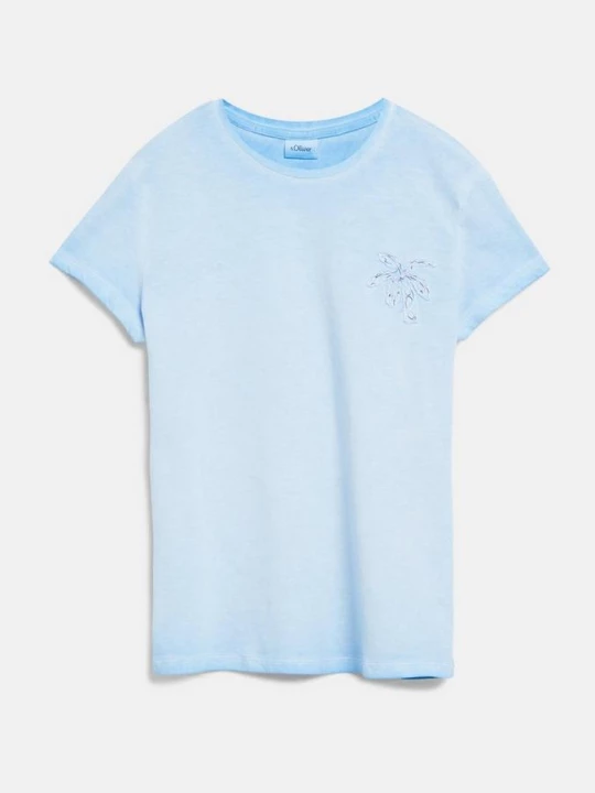 Foto van product T-shirt met losse pasvorm, applicaties en gewassen effect s.Oliver blauw