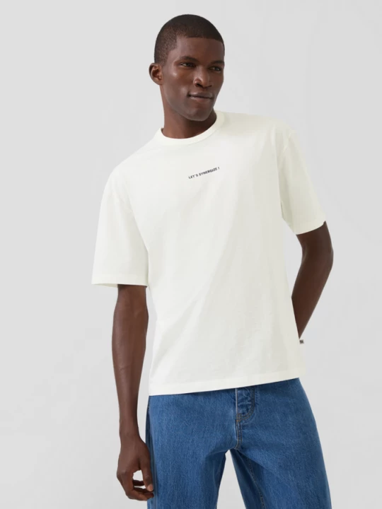 Foto van product T-shirt met moderne pasvorm en voor- en achterprints s.Oliver crème