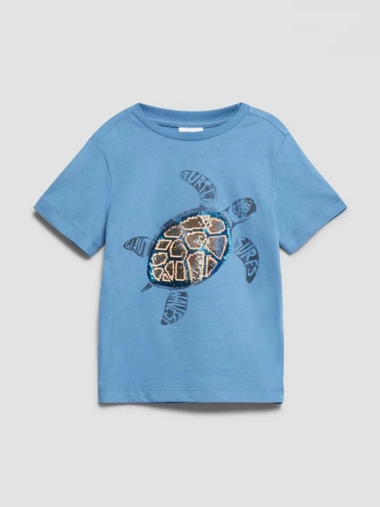 Foto van product T-shirt met omkeerbare pailletten s.Oliver blauw