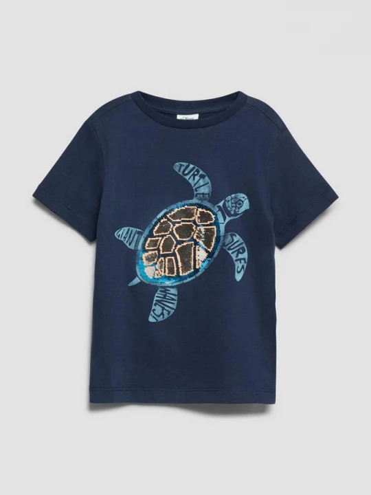 Foto van product T-shirt met omkeerbare pailletten s.Oliver blauw