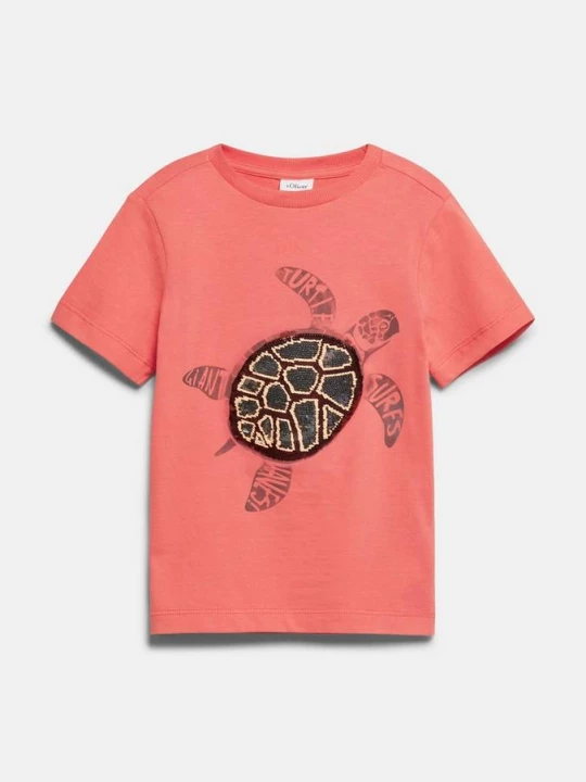 Foto van product T-shirt met omkeerbare pailletten s.Oliver rood