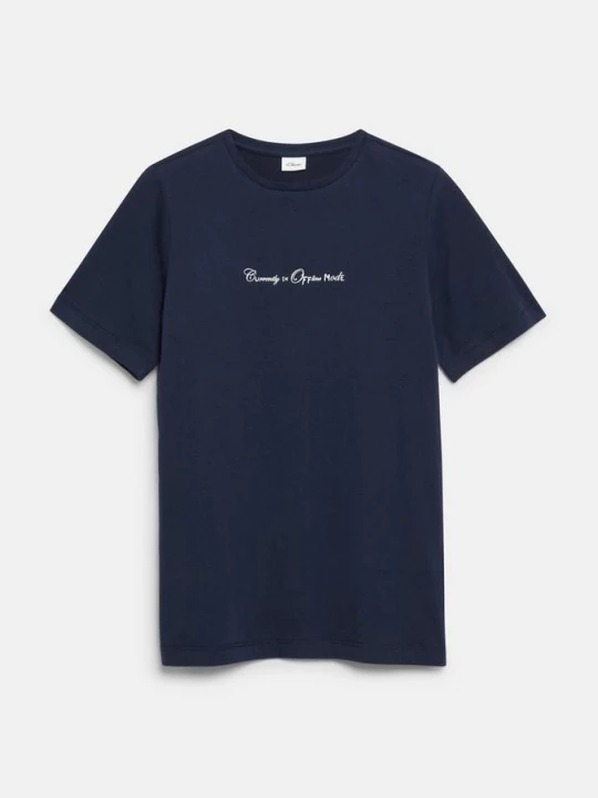 Foto van product T-shirt met opdruk op de voorkant s.Oliver blauw