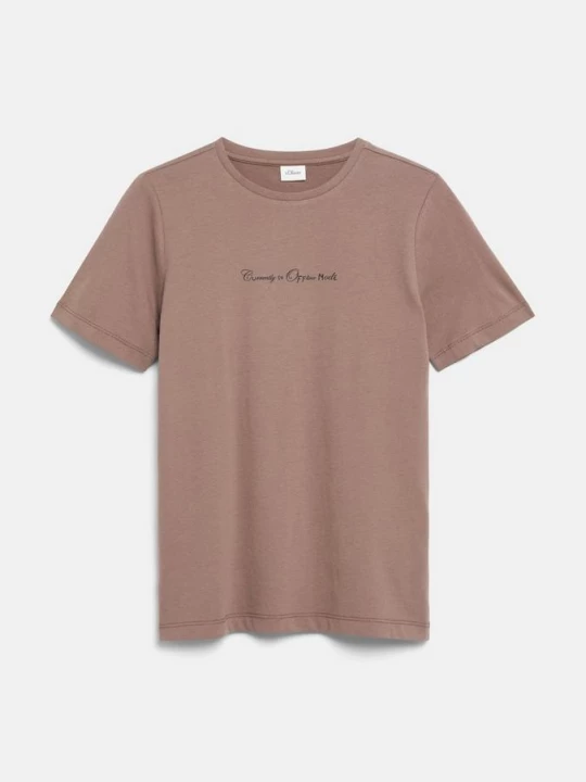 Foto van product T-shirt met opdruk op de voorkant s.Oliver bruin