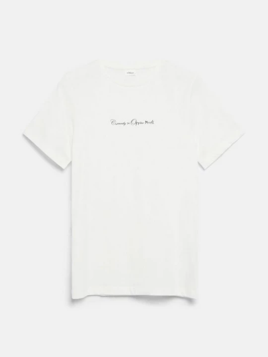 Foto van product T-shirt met opdruk op de voorkant s.Oliver crème