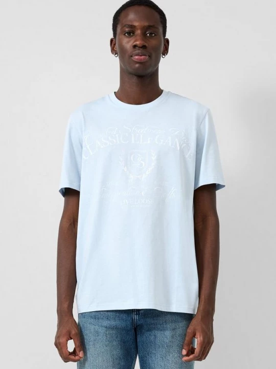 Foto van product T-shirt met opdruk QS blauw