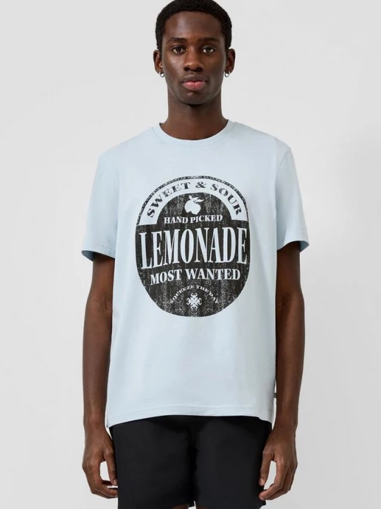 Foto van product T-shirt met opdruk QS blauw