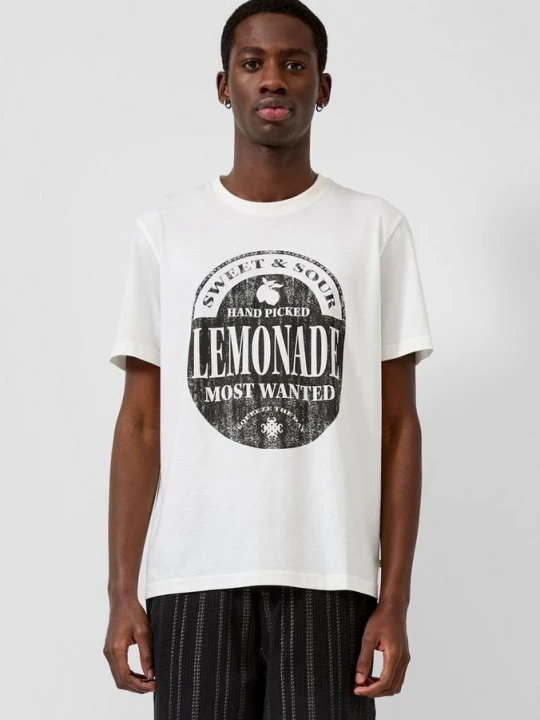 Foto van product T-shirt met opdruk QS crème