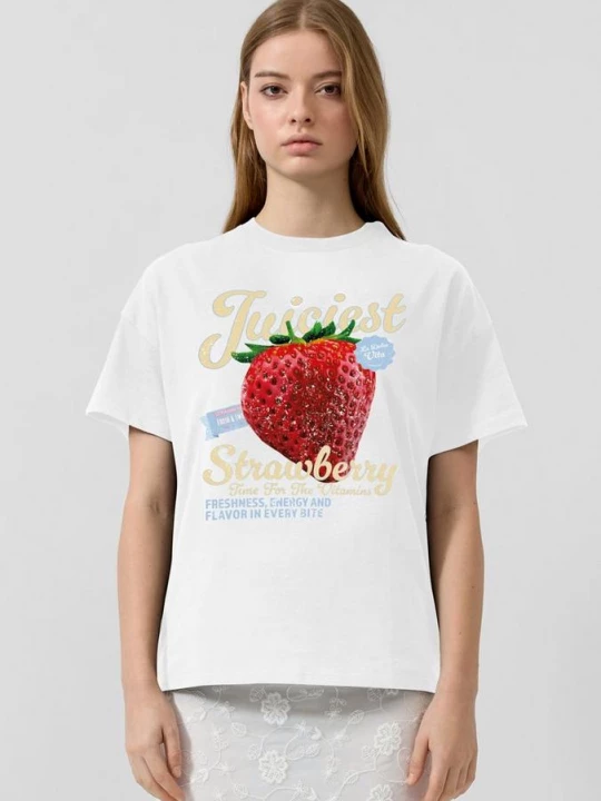 Foto van product T-shirt met opdruk QS wit