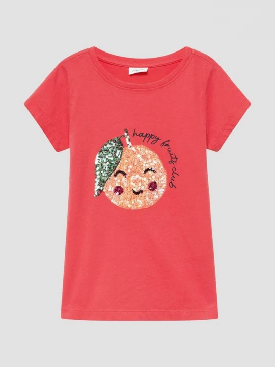 Foto van product T-shirt met pailletten in A-vorm s.Oliver rood
