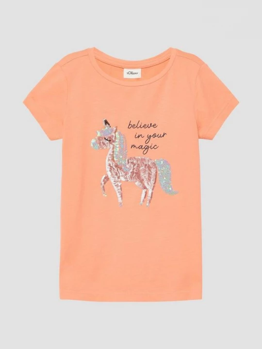 Foto van product T-shirt met paillettenpatroon in A-vorm s.Oliver