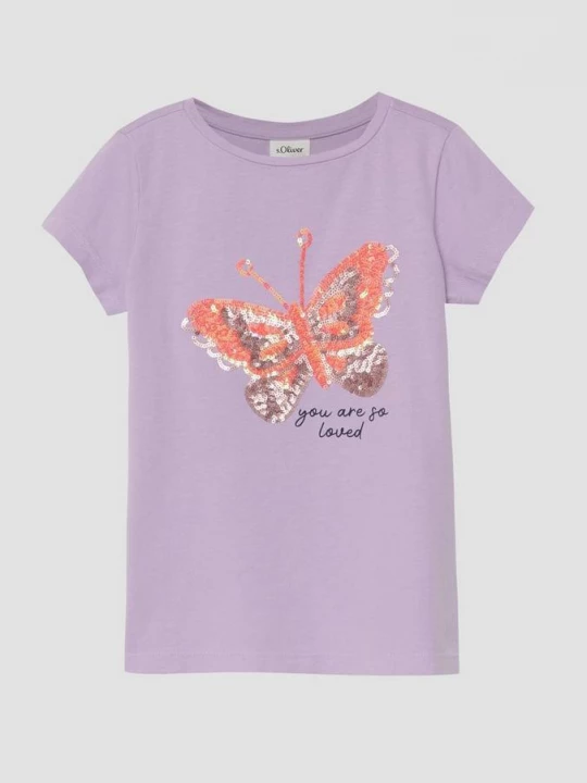 Foto van product T-shirt met paillettenpatroon in A-vorm s.Oliver