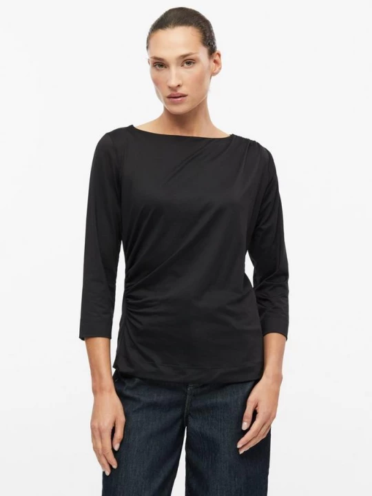 Foto van product T-shirt met plooien aan de zijkant in slim fit s.Oliver zwart