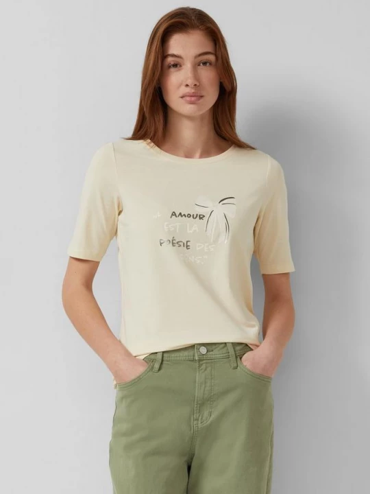 Foto van product T-shirt met print aan de voorkant in slim fit s.Oliver beżowy