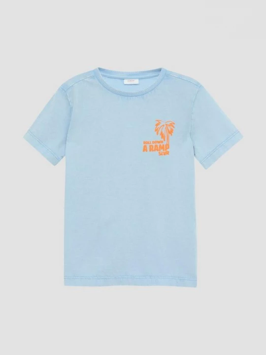 Foto van product T-shirt met print en gewassen effect s.Oliver blauw