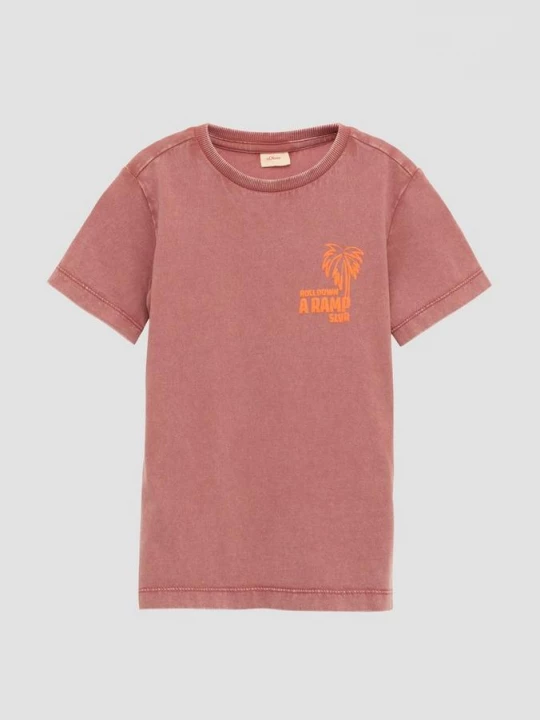 Foto van product T-shirt met print en gewassen effect s.Oliver rood