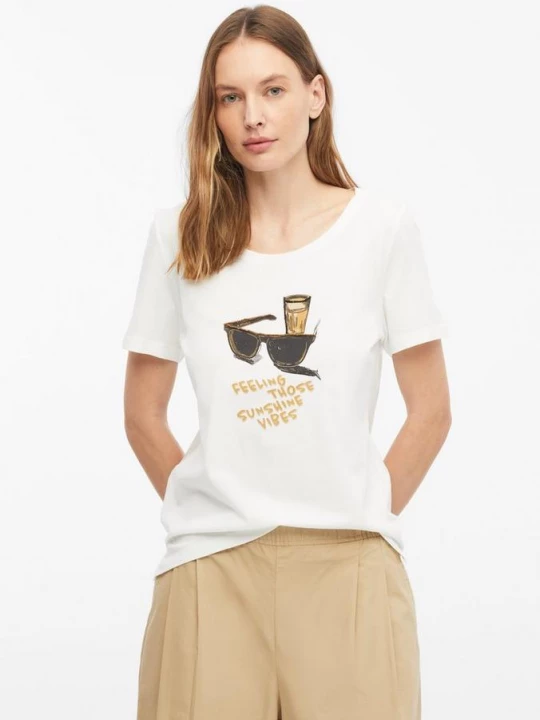 Foto van product T-shirt met print en juwelendetails s.Oliver wit
