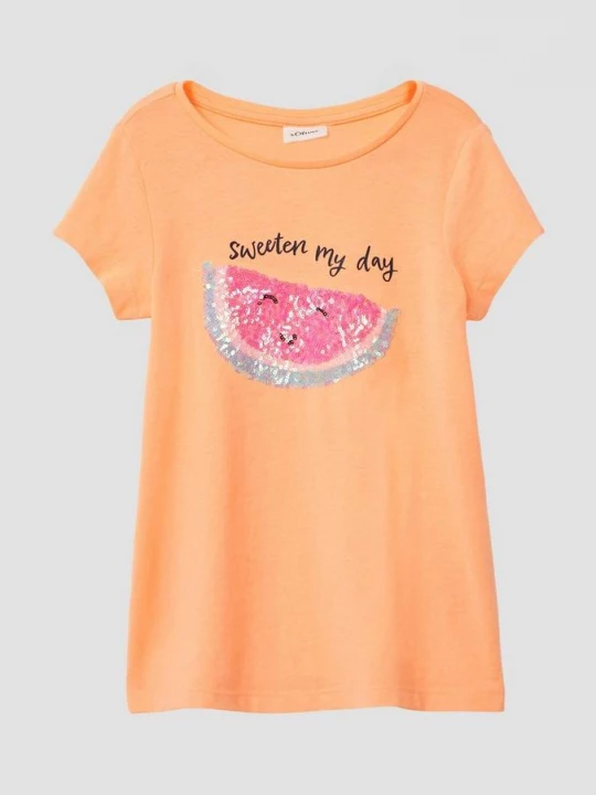 Foto van product T-shirt met print en pailletjes s.Oliver