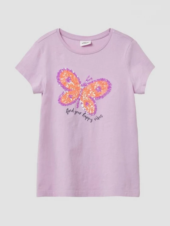 Foto van product T-shirt met print en pailletjes s.Oliver