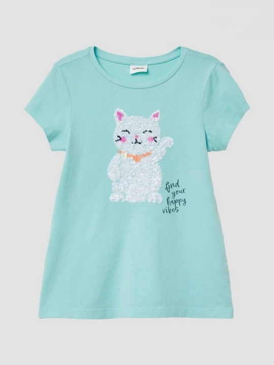 Foto van product T-shirt met print en pailletjes s.Oliver