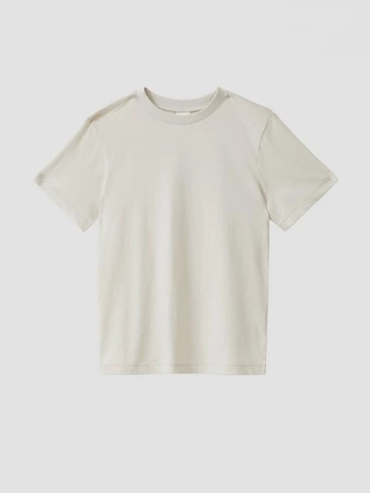 Foto van product T-shirt met print op de achterkant en oversized schouders s.Oliver crème