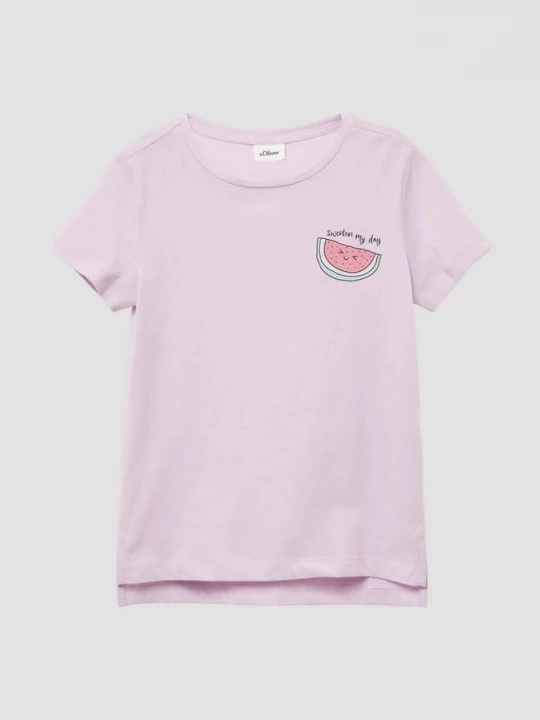Foto van product T-shirt met print op de voor- en achterkant in een loose fit s.Oliver