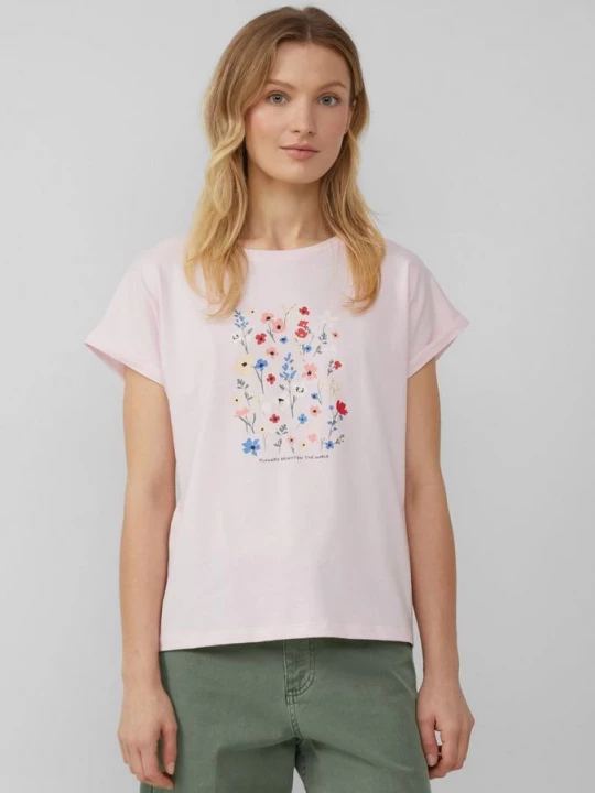 Foto van product T-shirt met print op de voorkant in relaxte pasvorm s.Oliver roze