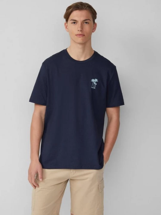 Foto van product T-shirt met print op de voorkant QS blauw