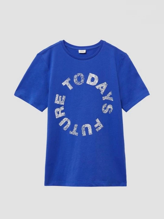 Foto van product T-shirt met print op de voorkant s.Oliver blauw