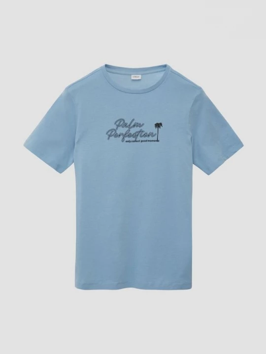 Foto van product T-shirt met print op de voorkant s.Oliver blauw