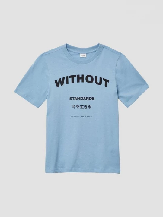 Foto van product T-shirt met print op de voorkant s.Oliver blauw