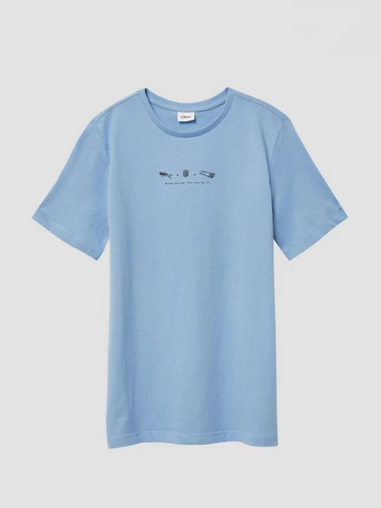 Foto van product T-shirt met print op de voorkant s.Oliver blauw