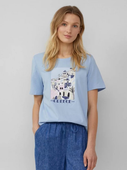 Foto van product T-shirt met print op de voorkant s.Oliver blauw