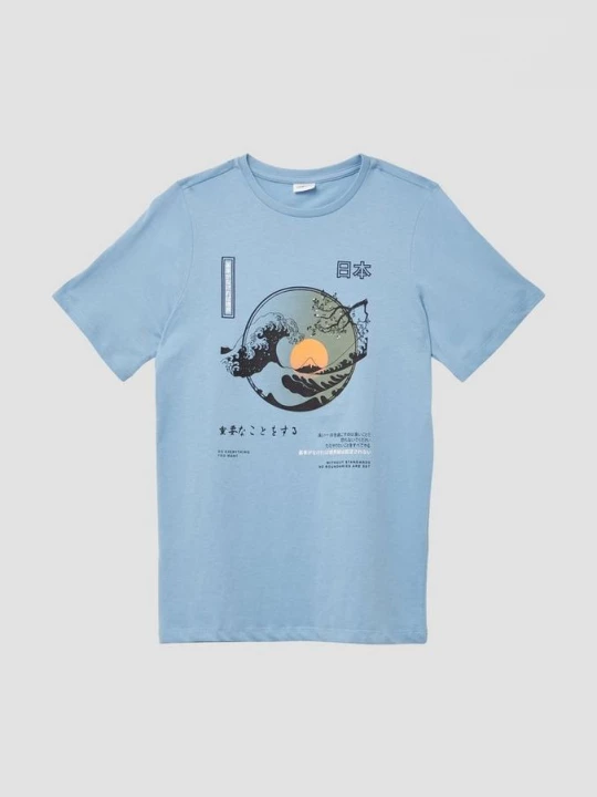 Foto van product T-shirt met print op de voorkant s.Oliver blauw