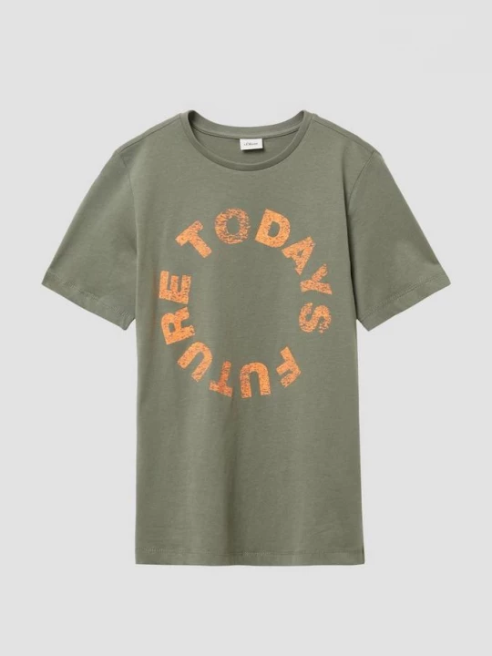 Foto van product T-shirt met print op de voorkant s.Oliver olijfgroen