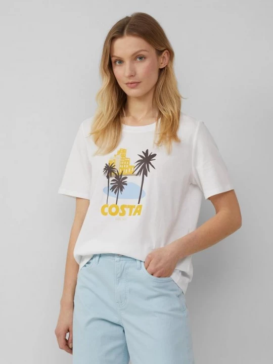 Foto van product T-shirt met print op de voorkant s.Oliver wit