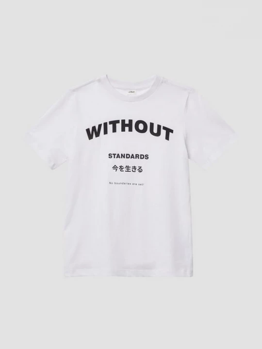 Foto van product T-shirt met print op de voorkant s.Oliver wit