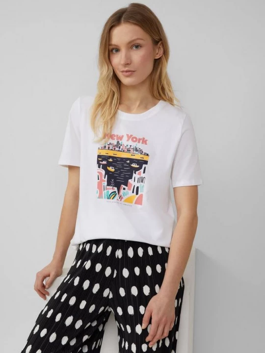 Foto van product T-shirt met print op de voorkant s.Oliver wit