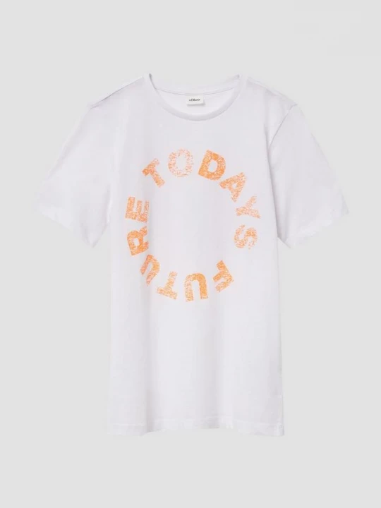 Foto van product T-shirt met print op de voorkant s.Oliver wit
