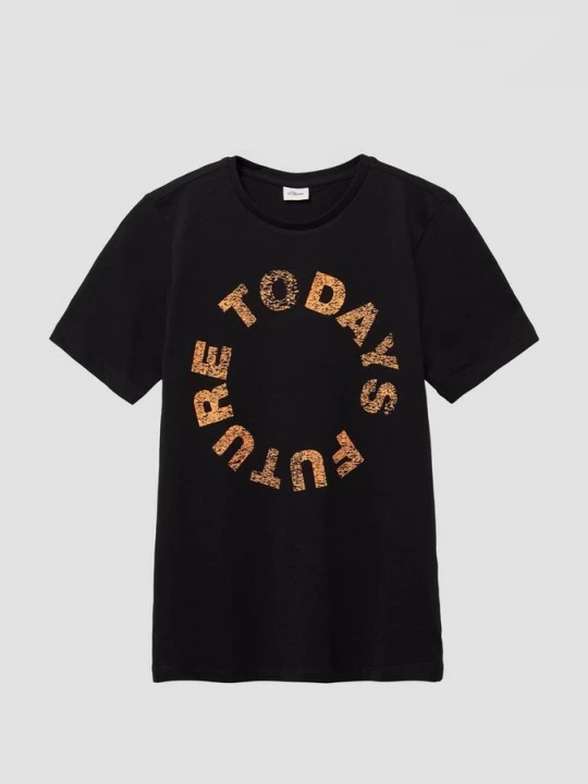 Foto van product T-shirt met print op de voorkant s.Oliver zwart