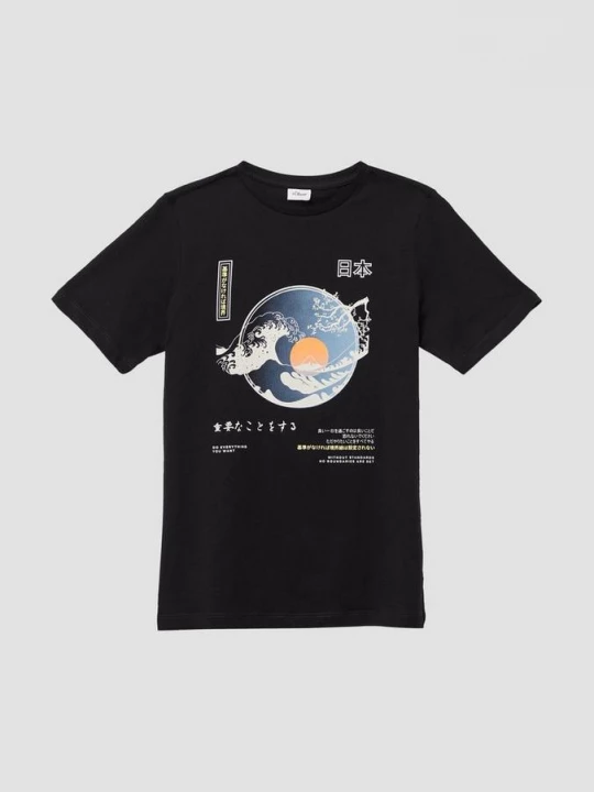 Foto van product T-shirt met print op de voorkant s.Oliver zwart