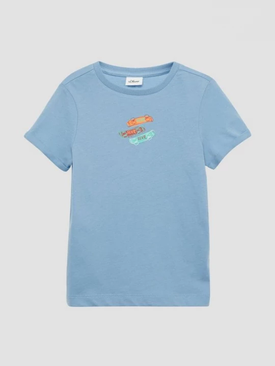 Foto van product T-shirt met print op voor- en achterkant s.Oliver blauw