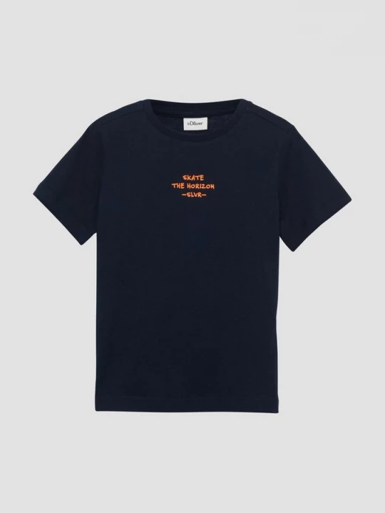 Foto van product T-shirt met print op voor- en achterkant s.Oliver blauw
