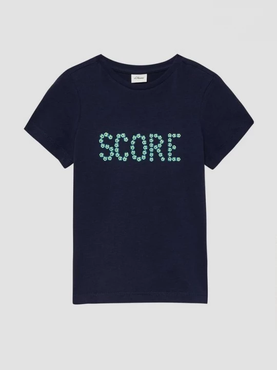 Foto van product T-shirt met print op voor- en achterkant s.Oliver blauw