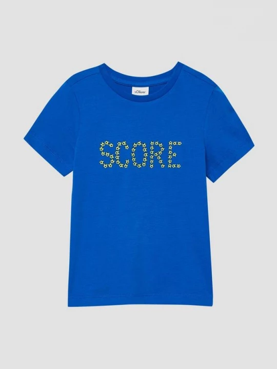 Foto van product T-shirt met print op voor- en achterkant s.Oliver blauw