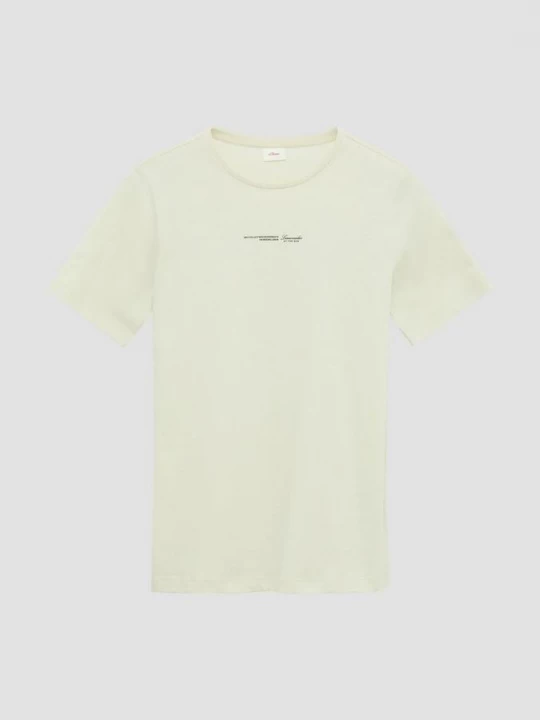 Foto van product T-shirt met print op voor- en achterkant s.Oliver crème