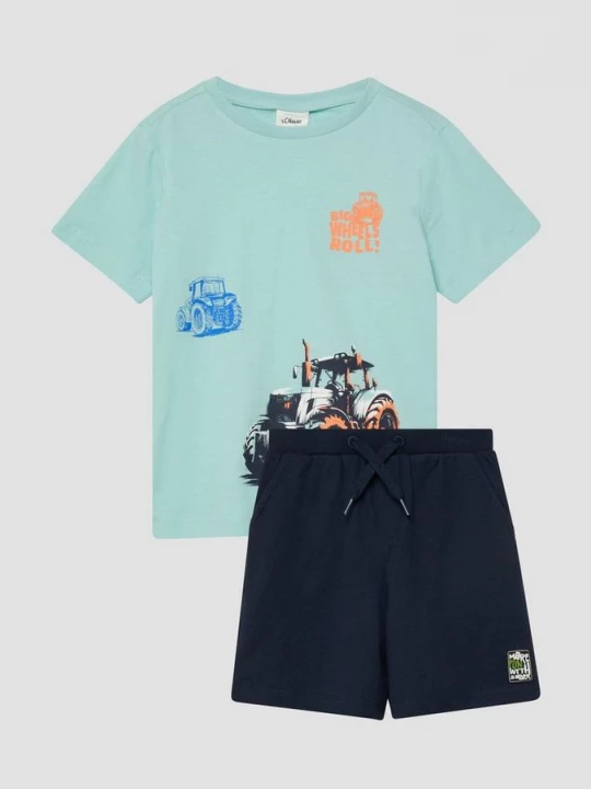 Foto van product T-shirt met print op voorkant en tricot bermuda shortset s.Oliver