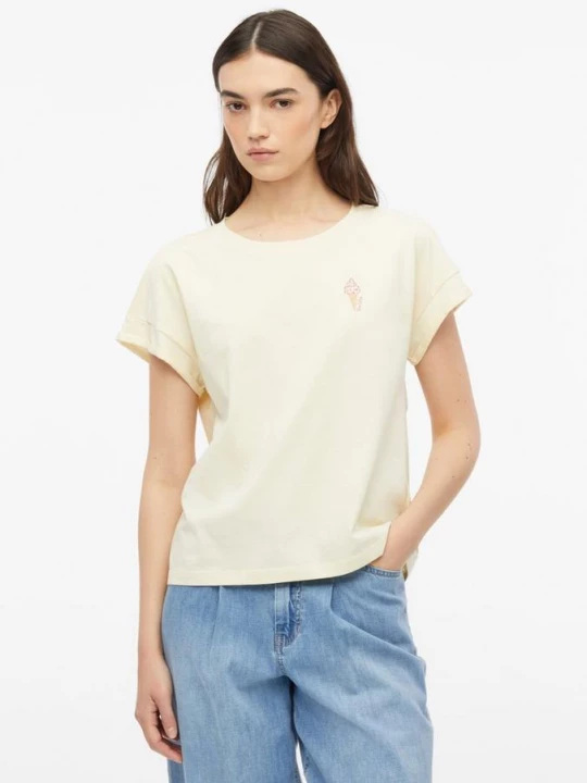 Foto van product T-shirt met print op voorkant s.Oliver beżowy