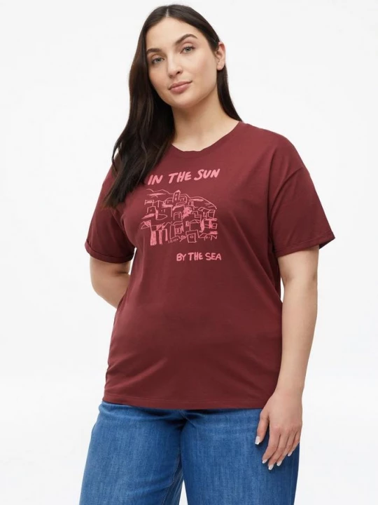 Foto van product T-shirt met print op voorkant s.Oliver rood