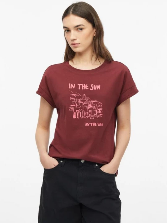 Foto van product T-shirt met print op voorkant s.Oliver rood