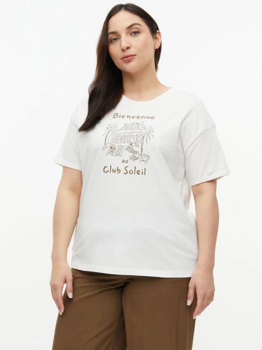 Foto van product T-shirt met print op voorkant s.Oliver wit